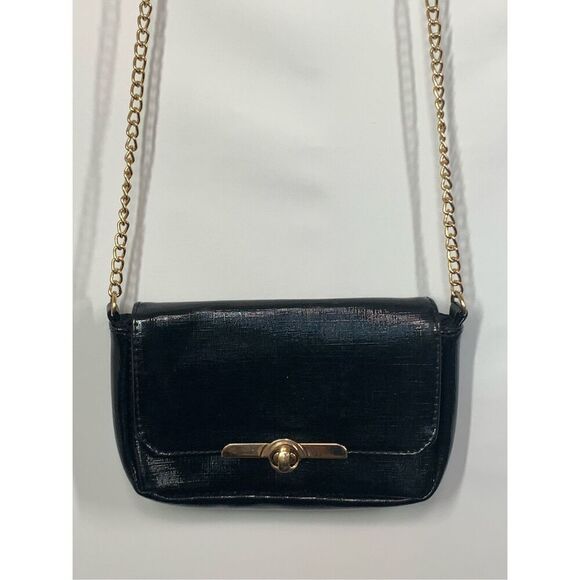 Women's Chain Strap Crossbody Bag Black Size 7x5 - Picture 1 of 6